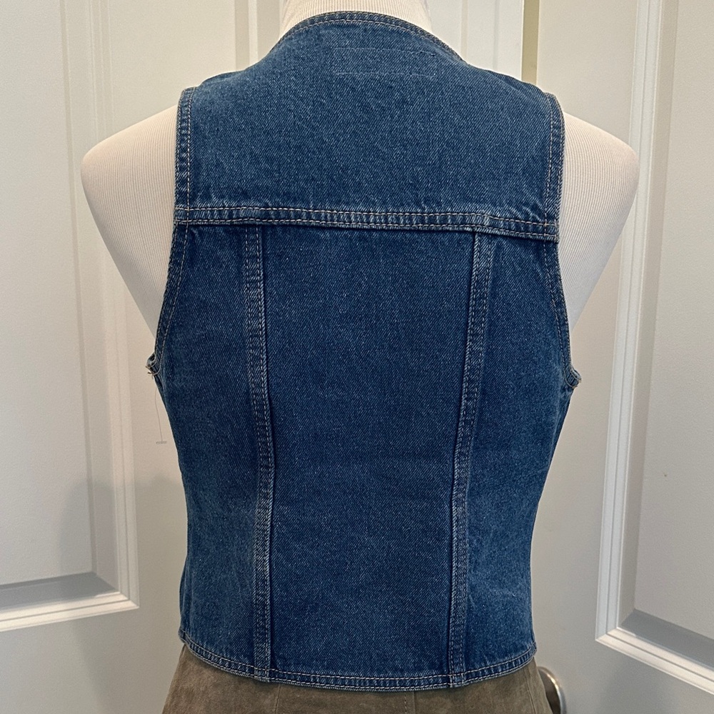 Blank NYC Blue Denim Sleeveless Vest - Picture 2 of 4